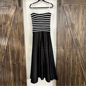 Black and White Striped Maxi Dress